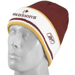 Reebok Washington Redskins Burgundy Coaches Cuffed Knit 