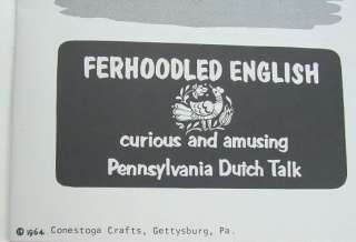 1964 Ferhoodled English amish pennsylvania dutch vocab  