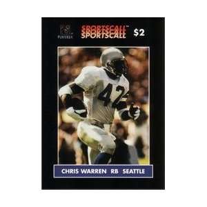 Collectible Phone Card $2. Chris Warren (RB Seattle Seahawks Football 