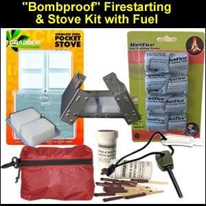  Bomb Proof Survival Fire Starting & Stove Kit with 