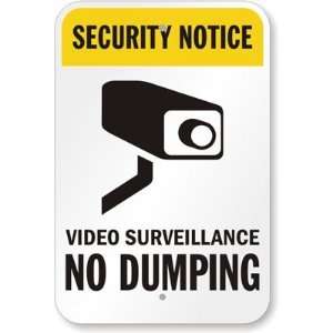 Security Notice, No Dumping Video Surveillance (with Graphic) Diamond 