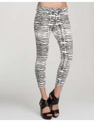 bebe Zebra Print Ankle Crop Jean
