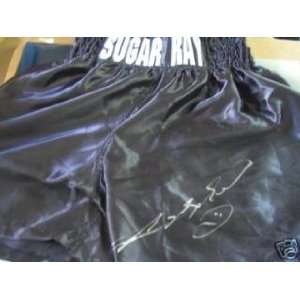  SUGAR RAY LEONARD AUTOGRAPHED BOXING TRUNKS (BOXING 