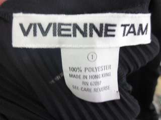 VIVIENNE TAM Black Pleated Sheer Pants Slacks Sz 1  