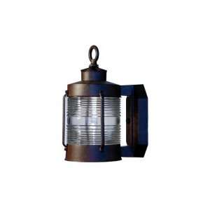   Outdoor Wall Light in Ironstone with Clear Glass Fresnel Lens glass