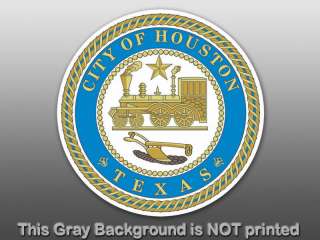 Round Houston Texas Seal Sticker   decal logo us logo  