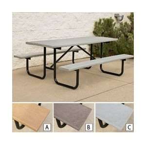 Recycled Plastic Tables with Steel Frames   Cedar  