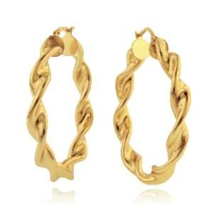  Vicenza Collection Twist Hoop Earrings Jewelry