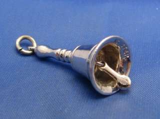 Vintage Silver Williamsburg Virginia Colonial Hand Bell Charm I. C 