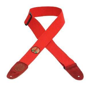   strap with Rastafarian peace symbol patch, Red Musical Instruments