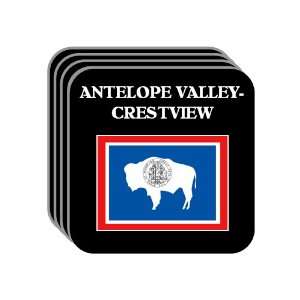 US State Flag   ANTELOPE VALLEY CRESTVIEW, Wyoming (WY) Set of 4 Mini 