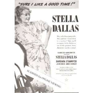   Dallas 1937 Original Movie Ad with Barbara Stanwyck 