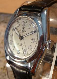 ROLEX OYSTER PERPETUAL MENS BUBBLEBACK STAINLESS STEEL 1947 WATCH 
