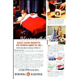 1951 Vintage Ad General Electric presents its new automatic blanket De 