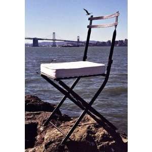  Pangaea Home Folding Iron Garden Chair Furniture & Decor