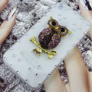 Luxury Transparent Bling Crystals Rhinestones Owl Hard Case Cover for 