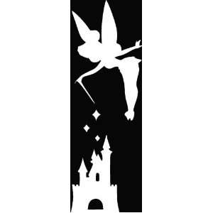 Tinkerbell W/Castle Car Wall Vinyl Decal Sticker  STC0602  WHITE COLOR 