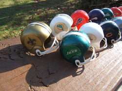 17 Vintage Miniature Plastic Football Helmets 16 different teams 
