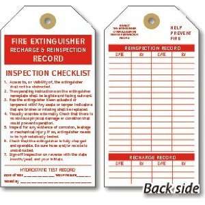 Fire Extinguisher Recharge Cardstock Tag Colored Cardstock Inspection 