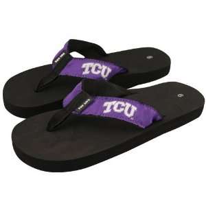   Texas Christian Horned Frogs (TCU) Womens Purple Basic Flip Flop (6