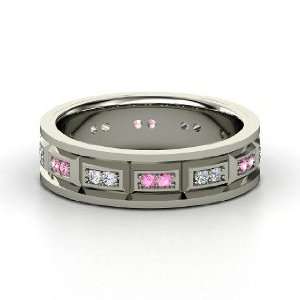  Noahs Ark Ring, Platinum Ring with Pink Sapphire 