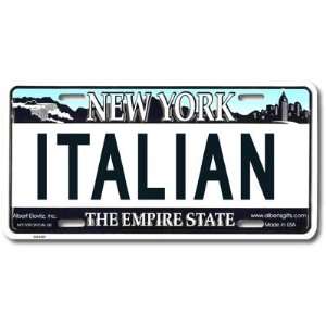 New York ITALIAN License Plate