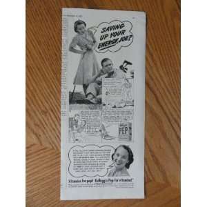 PEP, Vintage 30s print ad. black and white, Illustration (saving up 