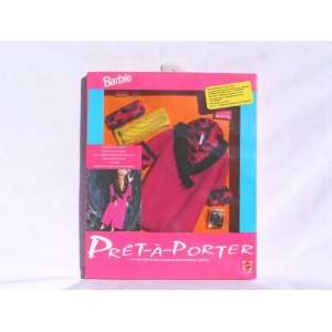  Pret a Porter Purple and Black Felt Coat with Yellow Scarf 