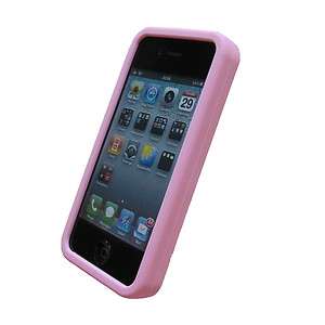 FULL PROTECTION SOFT SILICONE RUBBER LIGHT PINK CASE COVER FOR IPHONE 