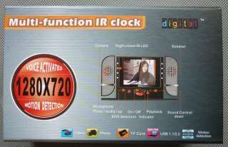 multi function IR Clock spy camera DVR Photograph + remote control 