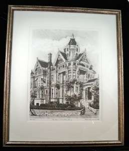 MARK MONSARRAT San Francisco Victorian House Lithograph S1  