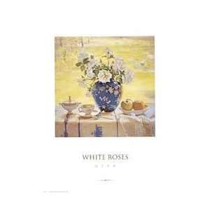  White Roses by Del Gish. size 19.75 inches width by 27.5 