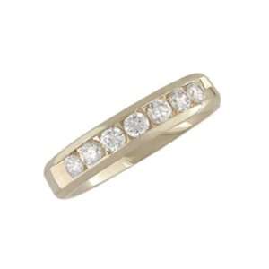  Eun   size 8.25 14K Yellow Gold Channel Set Diamond Ring 