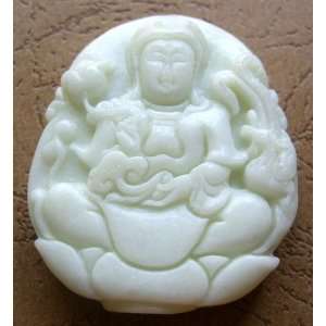  Chinese Jade Buddhist Kwan Yin Phoenix Amulet Pendant 