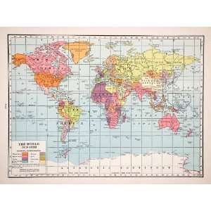 1947 Lithograph Map World Colonial Possession United States British 