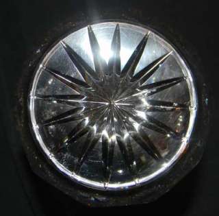 ANTIQUE 30s 10 DIAMOND POINT CUT GLASS VASE W FLOWER  