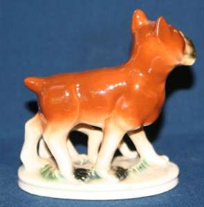 Vintage Boxer Family Dog Figurine Japan Plynth RARE Old  