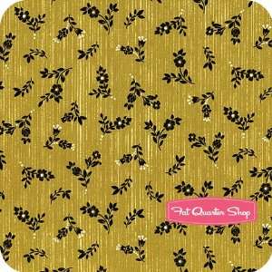  Tuxedo Gold Scattered Small Flowers Fabric   SKU# 7266 44 