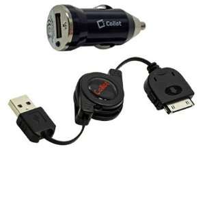   Kit (Retractable USB Cable & Bullet Car Adapter) for Apple iPhone 4S