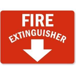  Fire Extinguisher (Arrow) Laminated Vinyl Sign, 14 x 10 