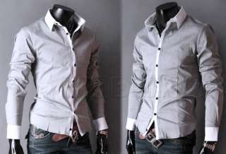 Camisas de manga larga elegantes de lujo slim fit casual para hombres 