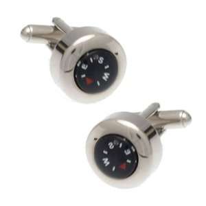  Compass Silver Cufflinks Jewelry