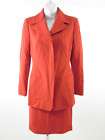 ALMA Red Wool Zipper Front Blazer Skirt Suit