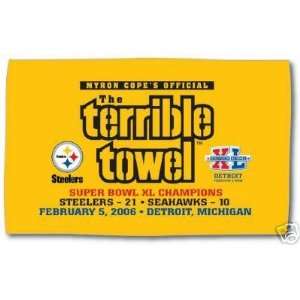   Cope Official Steelers Super Bowl XL Champions Terrible Towel w/ Score