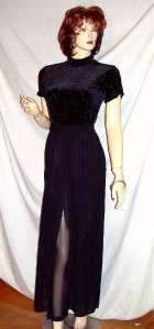 Vintage CDC Black Velveteen Sparkle Dress Pants 4  
