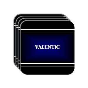 Personal Name Gift   VALENTIC Set of 4 Mini Mousepad Coasters (black 