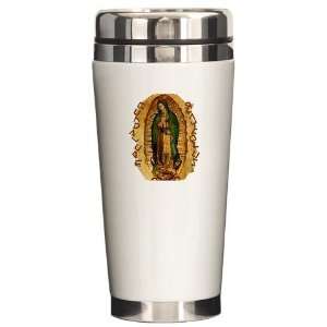  Guadalupe Pray for Us Catholic Ceramic Travel Mug by 