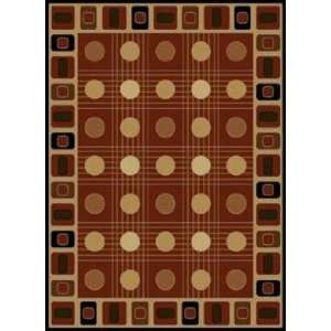  Kabe Checkerboard and Circle Auburn Rug