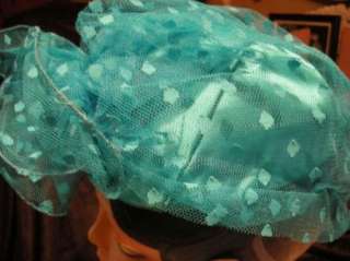 VINTAGE TURQUOISE VEILED HAT WITH FREE MATCHING PURSE  