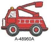 Red Fire Truck Engine Emergency Vehicle Applique Patch  